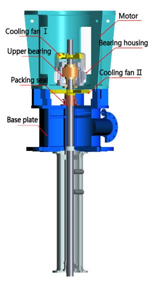 Pump-discharge-pipe-and-upper-bearing-system