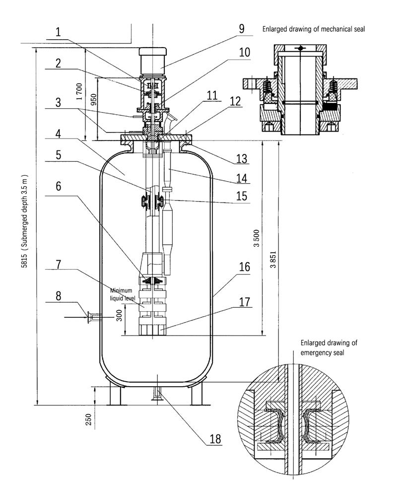 the-sectional-drawing-of-submerged-pump-installed-in-liquid-chlorine-tank