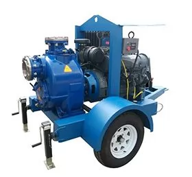 Trailer mounted diesel self-priming pump