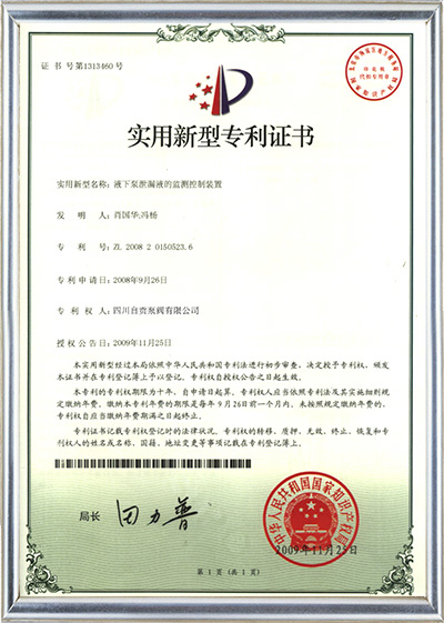 Patent of leakage monitoring