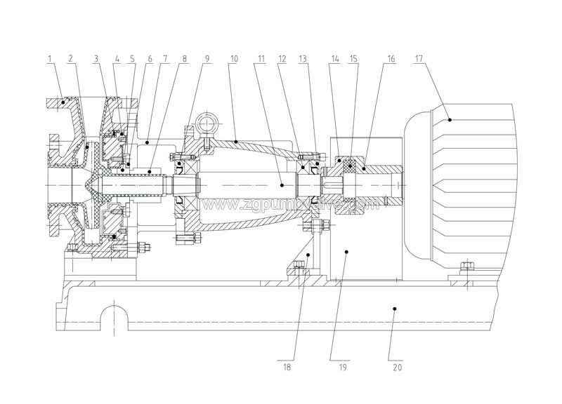 IHF fluorine plastic/PTFE lining centrifugal pump