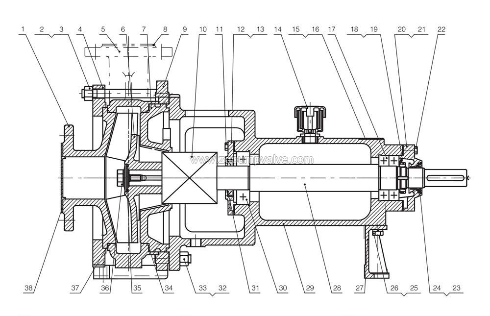 Single-layer casing slurry pump