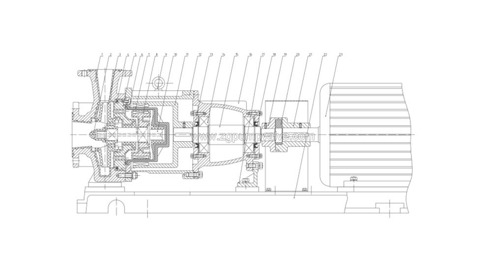 structure-of-long-coupled-type-of-fluorine-plastic-lined-magnetic-pump